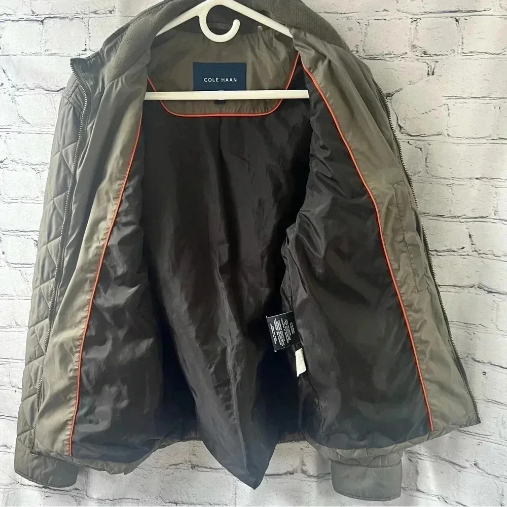 Cole Haan Olive‎ Green Quilted Winter Jacket Women’s Size Small - Picture 11 of 12